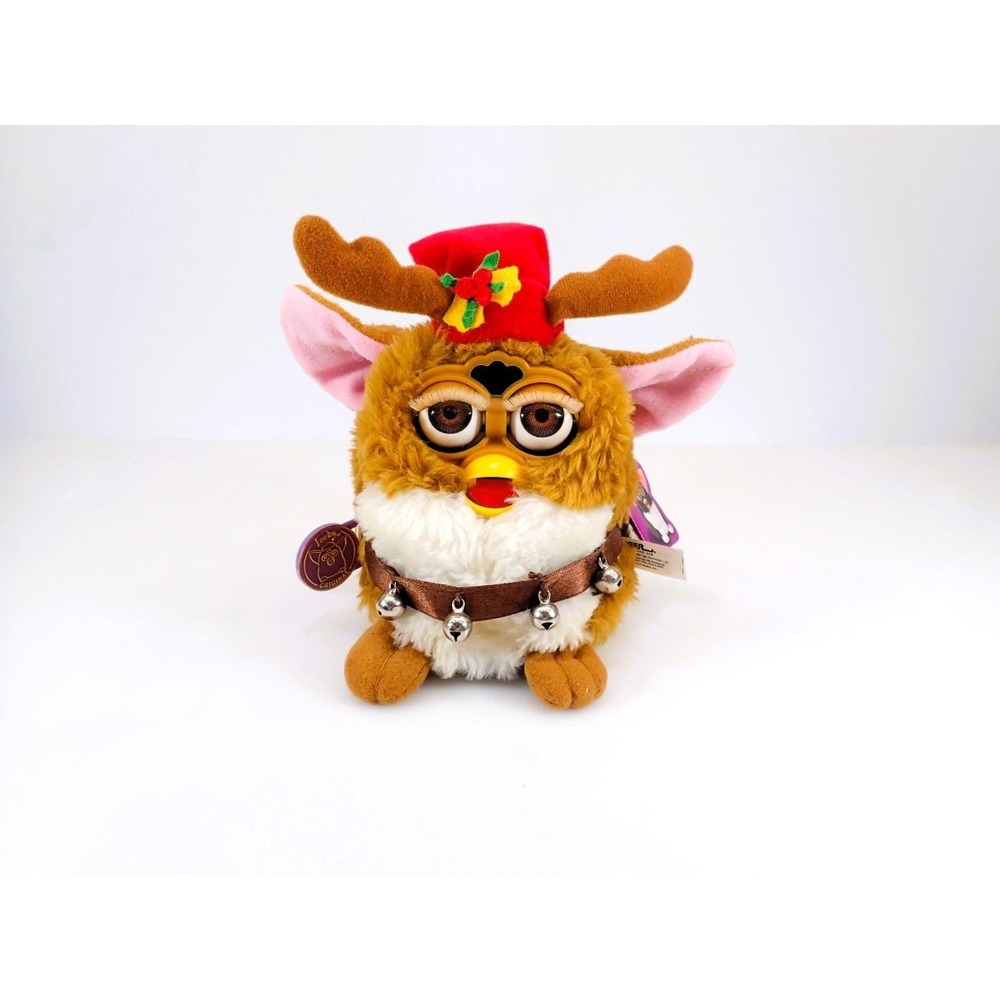 Vtg. 1999 Tiger Furby Special KB Toys Edition Reindeer Holiday Tested Works Box - Picture 3 of 16